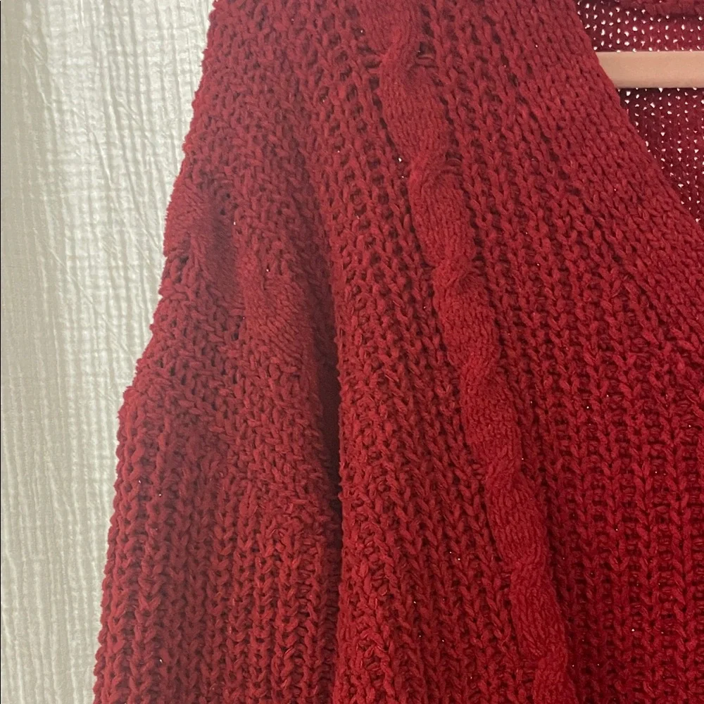 True Craft Deep Red Cardigan Sweater - Picture 6 of 6